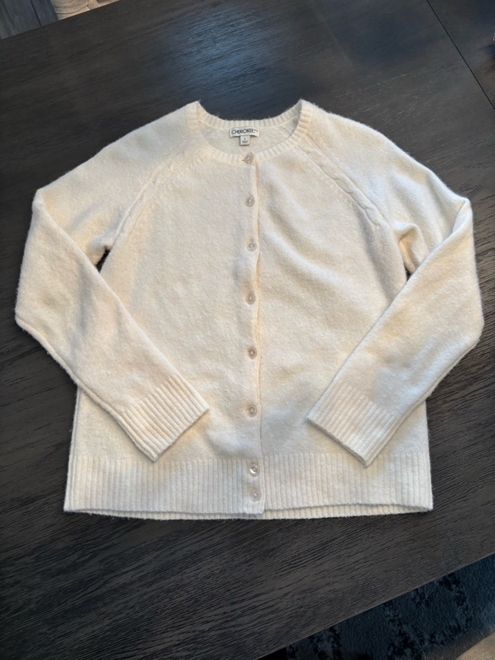 Cherokee Grand Ivory Button-Front Women's Cardigan / Sweater